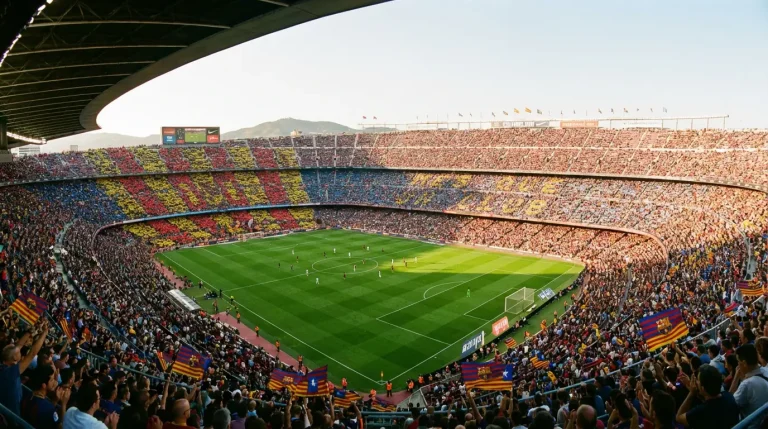 Estádio de La Liga espanhola com ambiente de jogo